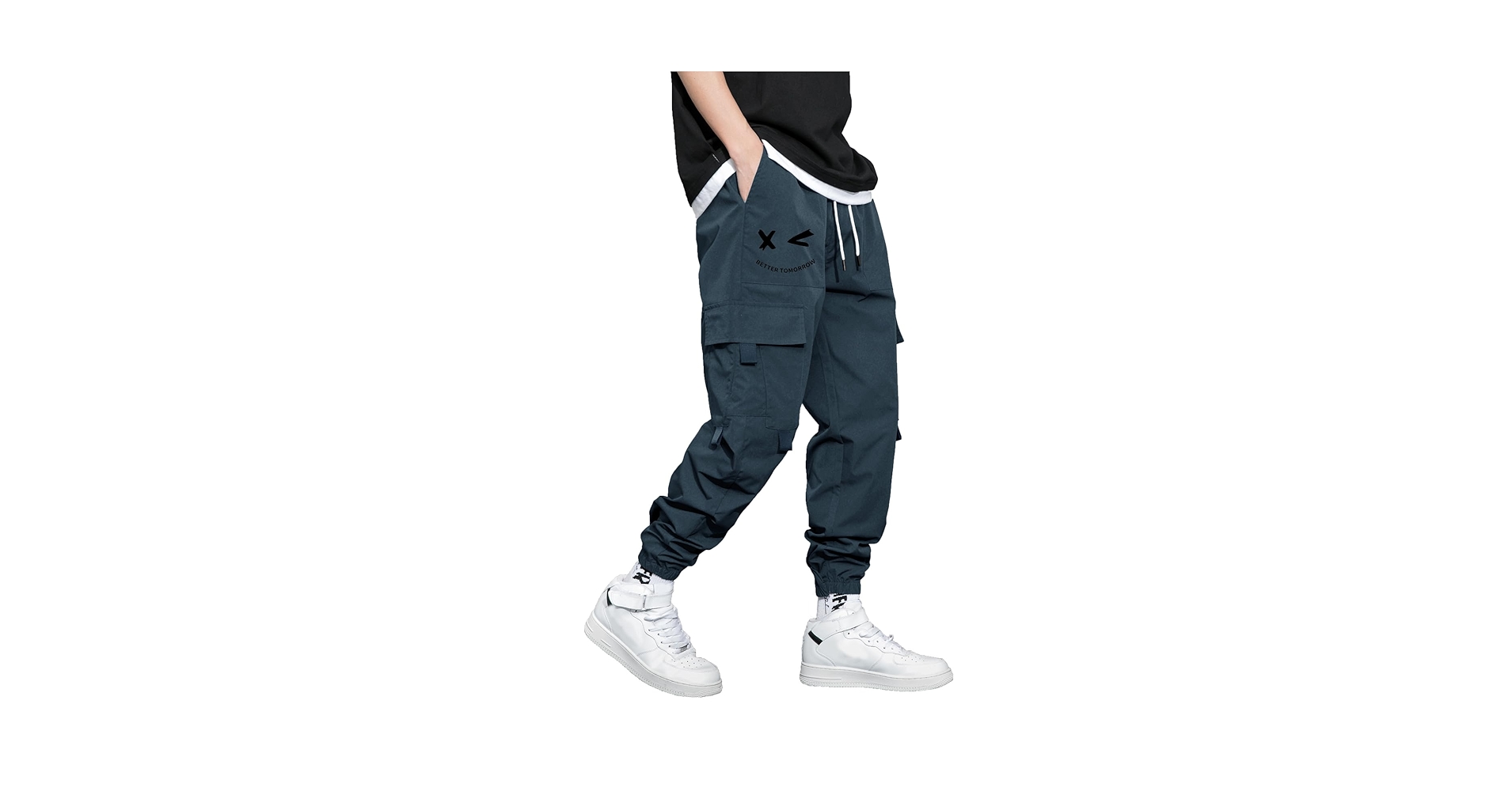 新品タグ付き　todayful Drawstring Cargo Pants Men Cargo Pants Trend Drawstring Tide Softness Casual
